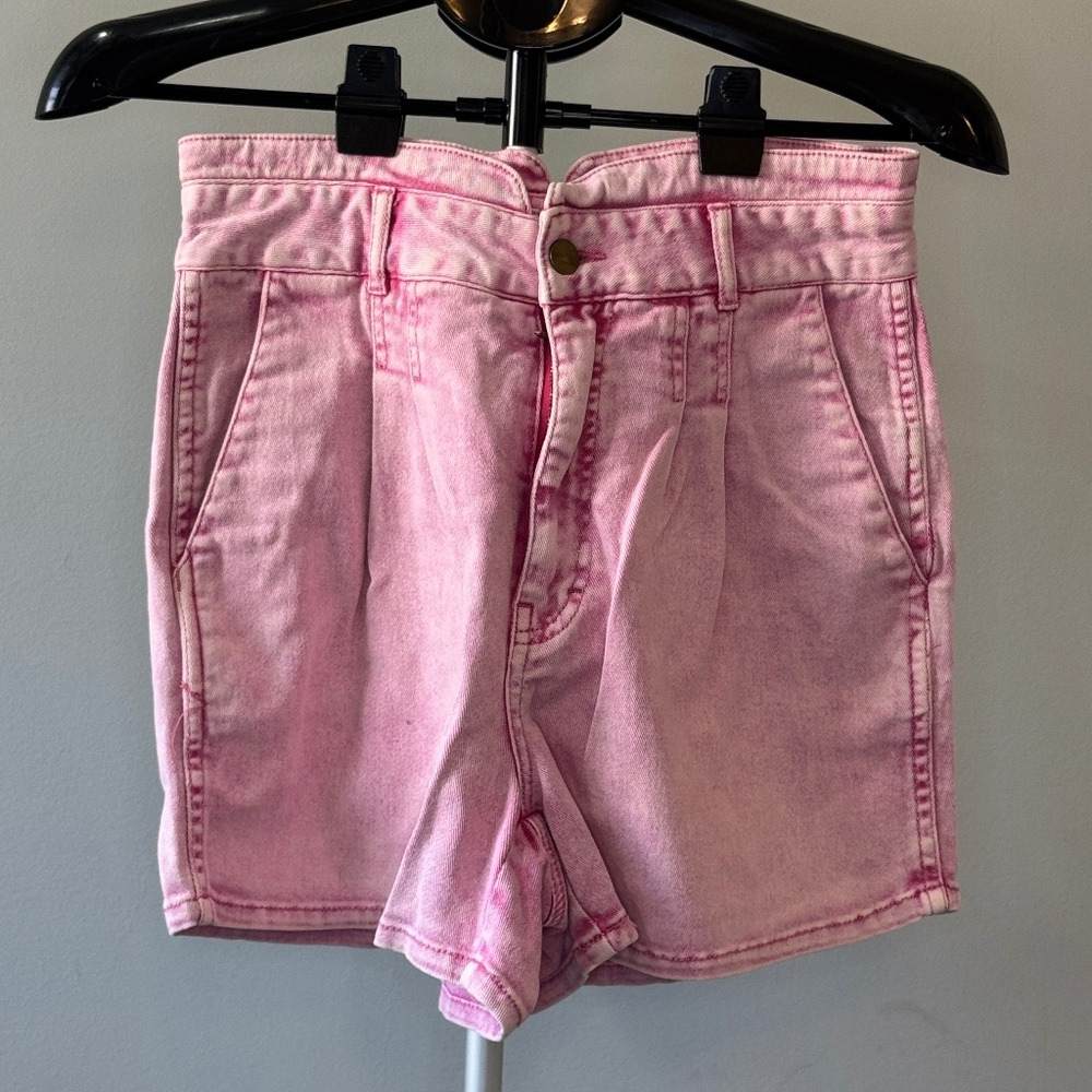 Faherty Organic Cotton High-Rise Shorts – Pink Mineral Wash – Size M
